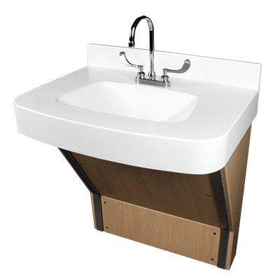The Willoughby BHS-3123 ADA-Compliant Solid Surface Bariatric Sink (Lavatory) is a single-user solid surface sink fixture for use in bariatric environments.