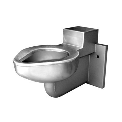 This 3 bolt wall hung toilet is designed for security environments with an accessible mechanical chase.