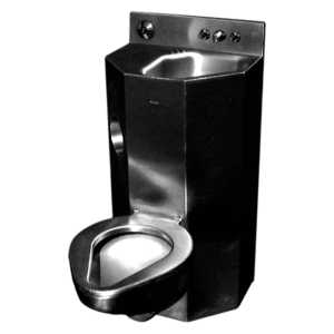 angled lavatory bowl on an 18" wide combination unit