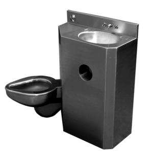 angled toilet bowl on a 20" wide combination unit