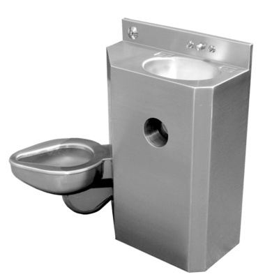 angled toilet bowl on a 20" wide combination unit