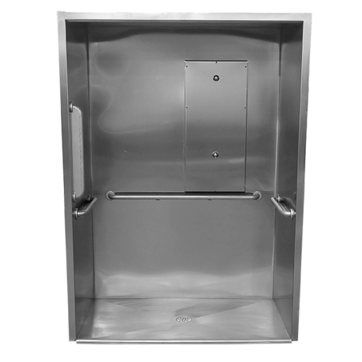 The Willoughby US/KS-3660-HC-FA Roll-In Front Access Cabinet ADA Compliant Shower is a single-user fixture with a handicap shower base.