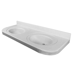 The Willoughby WAD-2250 AquaDeck Radiused Front Commercial Lavatory Sink.