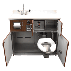 The Willoughby WH-1750 Series Swivel Medical Toilet (w/ Medical Toilet Seat) is a single-user fixture for use in healthcare environments.