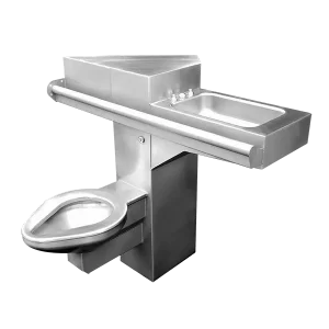 15″ Wide ADA-Compliant Combination Lavatory Toilet Unit for 45° Chase Wall