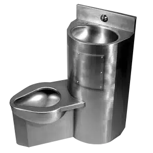 18″ Wide Ligature-Resistant Front Access Combination Lavatory Toilet Unit