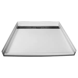 36″ × 36″ AquaSurf® Solid Surface ADA-Compliant Transfer Shower Base with Integral Rear Trench Drain