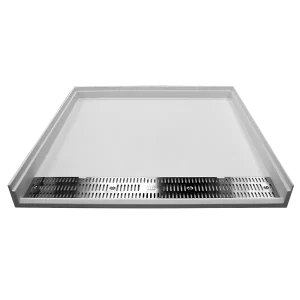 36″ × 36″ AquaSurf® Solid Surface ADA-Compliant Transfer Shower Base with Integral Front Trench Drain