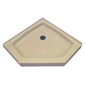 AquaSurf® 36″ Solid Surface Angular Corner Shower Base