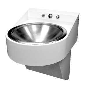 Bariatric-Rated Stainless Lavatory with Backsplash-Mounted Faucet