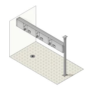 Back-to-Back Continuous Wall Shower
