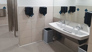 installed solid surface lavatory