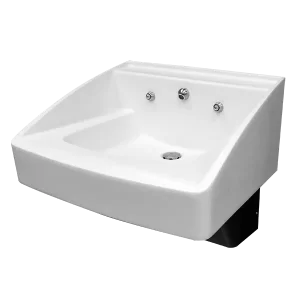 Ligature-Resistant Solid Surface Lavatory – Backsplash-Mounted Faucet
