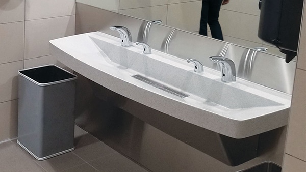 handwashing station installed in commercial environment