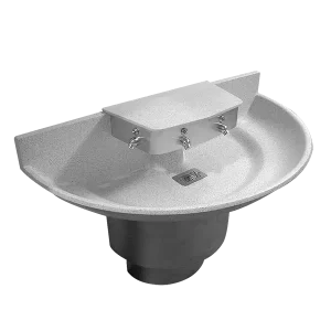 AquaFount® Three-Station Half Round 54″ Solid Surface Washfountain