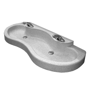 AquaWave® Two-Station Solid Surface Lavatory System for Deck-Mounted Faucets