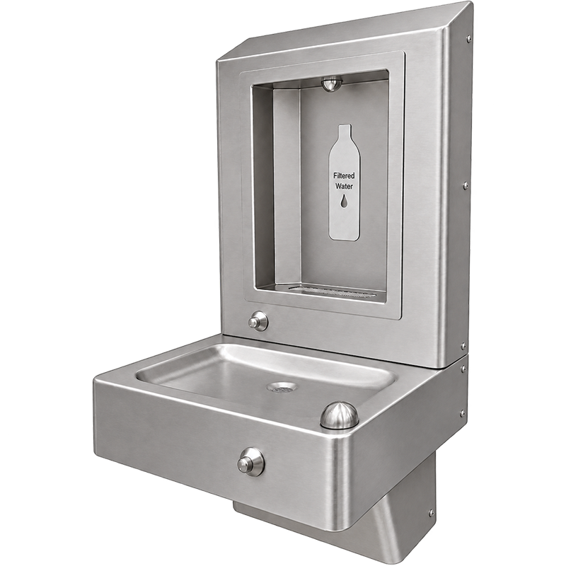 ADA-Compliant Front Access Bottle Filler with Drinking Fountain