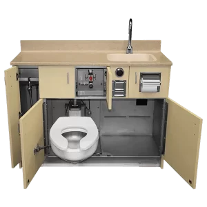 Patient Care Unit – Swiveling Toilet, Bedpan Washer