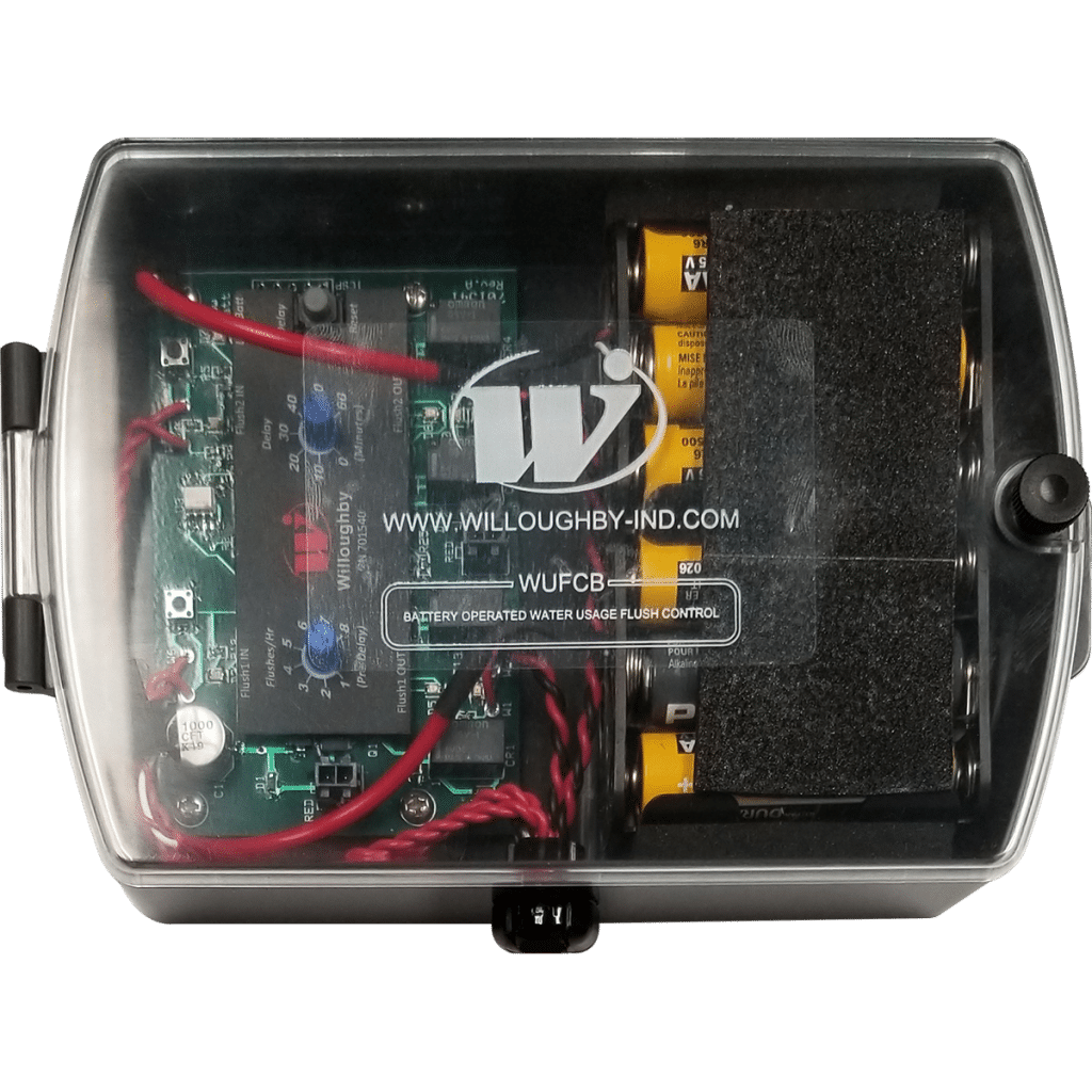 Battery-Operated 2-Toilet Flush Controller | Willoughby Industries